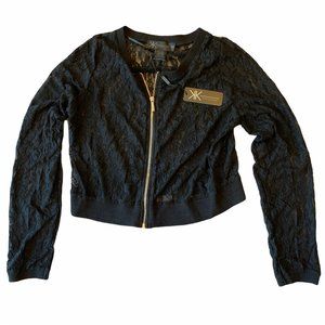 Kardashian Kollection Women's Lace Bomber Jacket